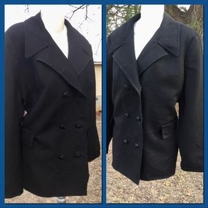 Vtg Wool Peacoat Blazer, sz L